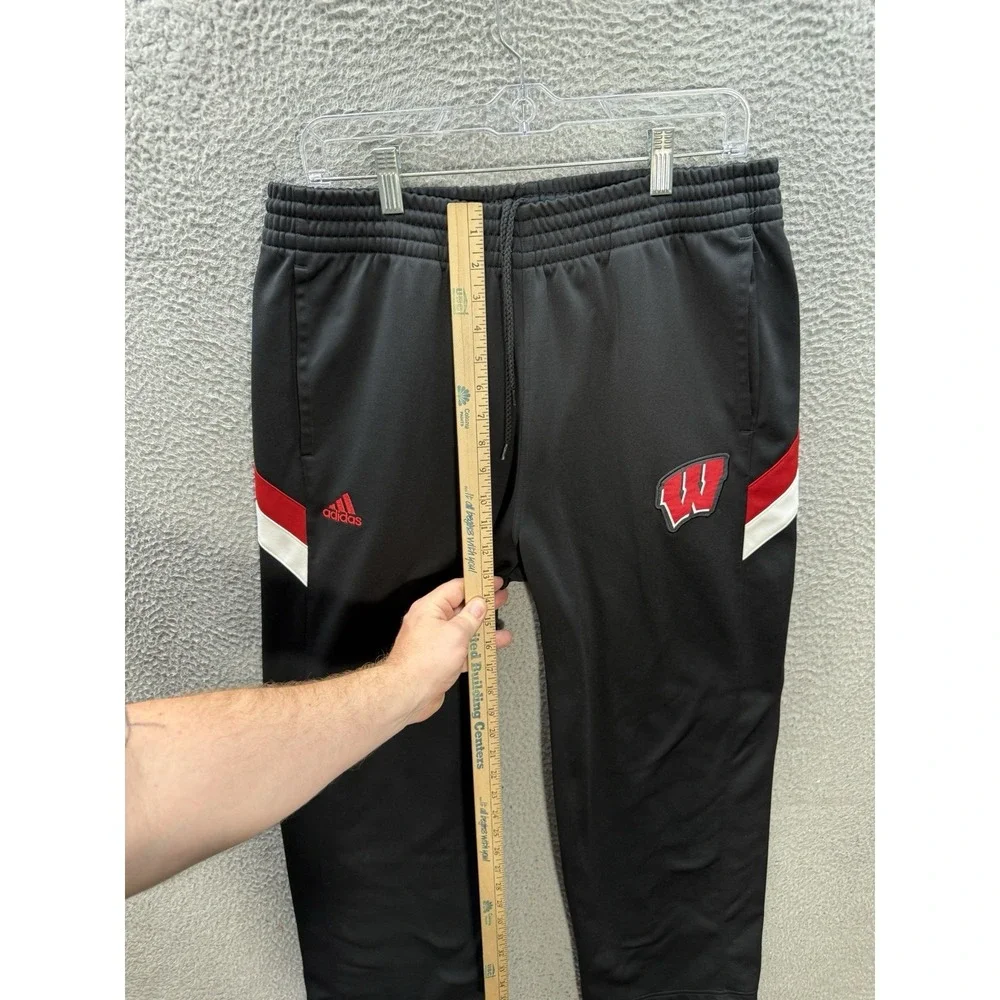 Wisconsin Badgers Track Pants Adult XL Black Adidas Sweatpants NCAA College‎